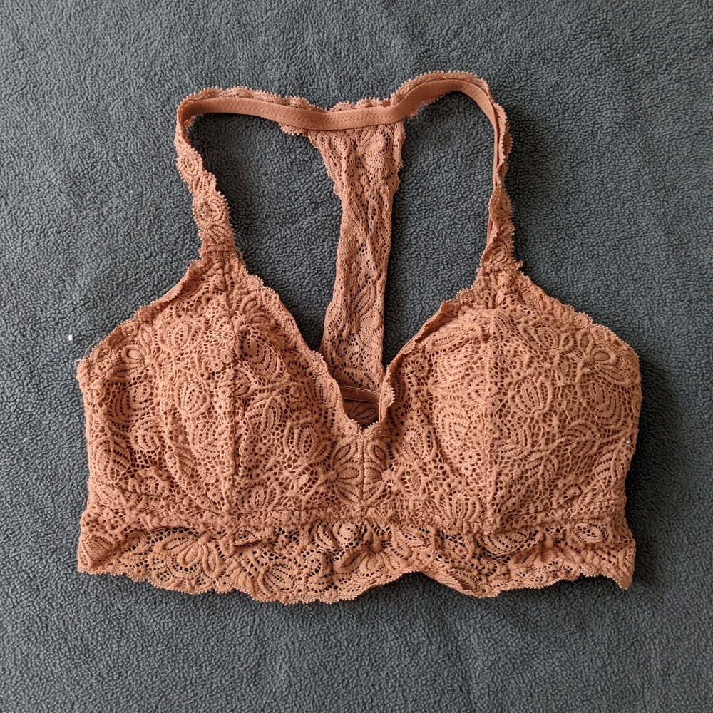 Auden Orange Lace Racerback Bralette